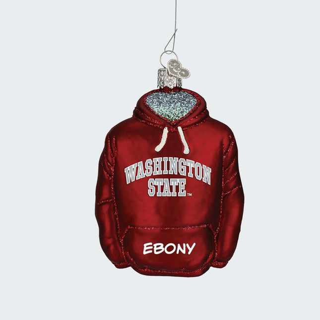 Washington State University Hoodie Sweatshirt Ornament created by OLD WORLD CHRISTMAS and designed by Ornament Shop