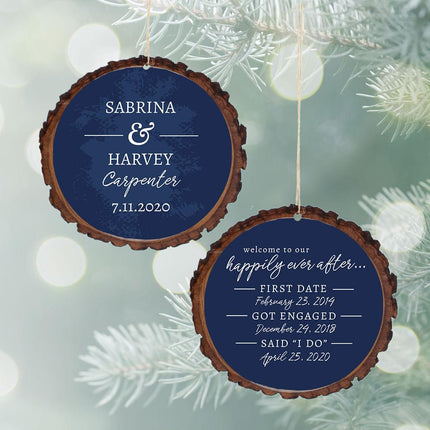 Welcome To Our Happily Ever After Personalized Wood Ornament created by ORNAMENT SHOP