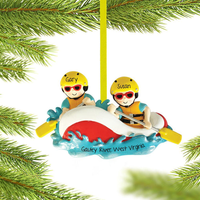 White Water Rafting Family Personalized Ornament - 2, 3, 4 Family Members - FAMILY - Couple / 2 Family Members created by ORNAMENT SHOP