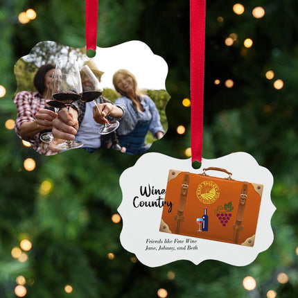 Wine Country Suitcase Photo Ornament created by ORNAMENT SHOP