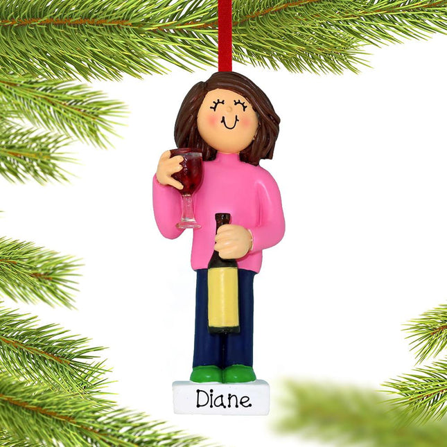 Wine Lover Personalized Ornament - HAIR COLOR - Blonde created by ORNAMENT SHOP