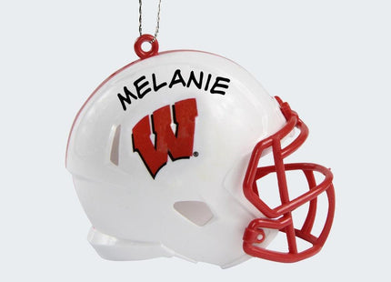 University Football Helmet Personalized Glass Ornament