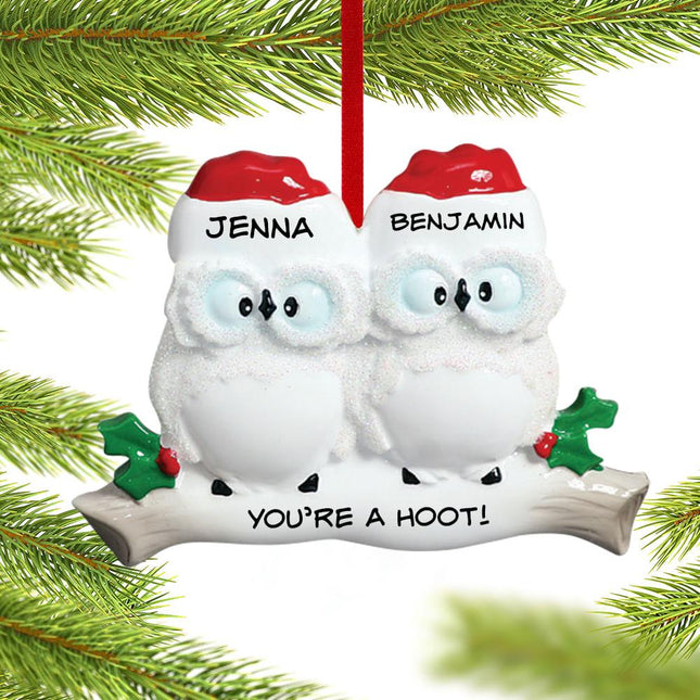 Wise Owl Family Personalized Ornament - 2, 3, 4, 7, 9 Family Members - FAMILY - Couple / 2 Family Members created by RUDOLPH AND ME and designed by Ornament Shop