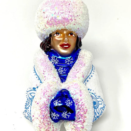Woman Hand-Painted Glass Ornament