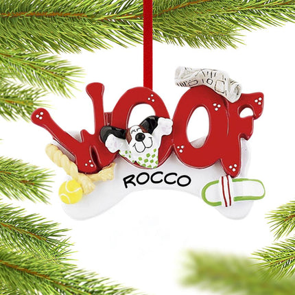 Woof Dog Letters Ornament created by RUDOLPH AND ME and designed by Ornament Shop
