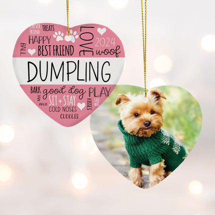 Word Cloud Pet Personalized Ceramic Heart Ornament - DESIGN - Pink created by ORNAMENT SHOP