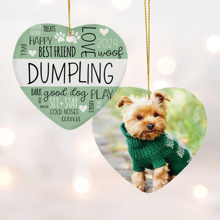 Word Cloud Pet Personalized Ceramic Heart Ornament - DESIGN - Green created by ORNAMENT SHOP