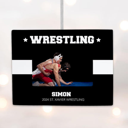 Wrestling Personalized Photo Frame Personalized Ornament - COLOR - Black created by ORNAMENT SHOP