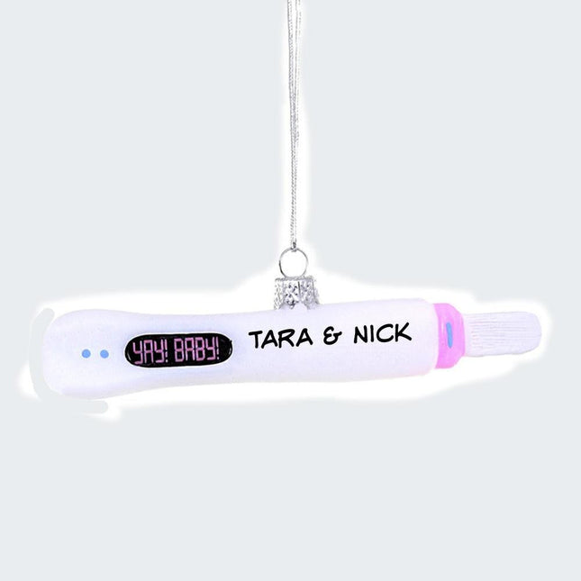 decorative personalized yay baby pregnancy test christmas ornament – Christmas ornament, holiday tree decoration or gift