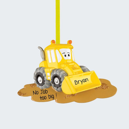 Yellow Bulldozer Ornament created by ORNAMENT SHOP