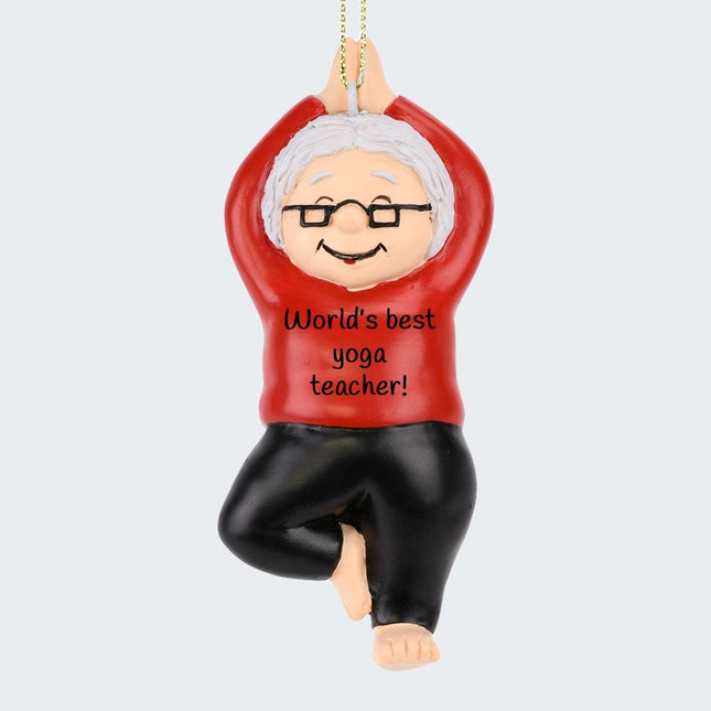 Yoga Mrs Claus Ornament created by TREE BUDDEES and designed by Ornament Shop